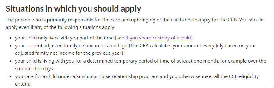 Canada Child Benefit Apply