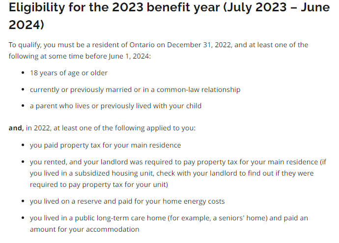 Ontario Trillium Benefit eligibility (OEPTC)