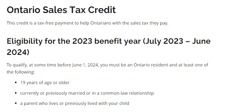 Ontario Trillium Benefit eligibility (OSTC)