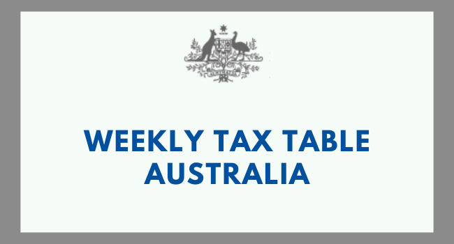 Weekly Tax Table Australia