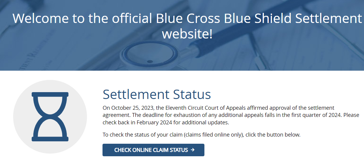Blue Cross Blue Shield Settlement Status Check When will The