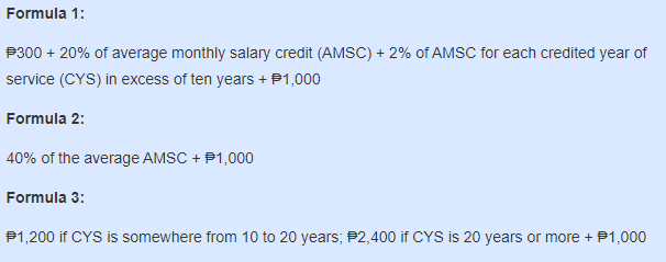Pension Formula Philippines